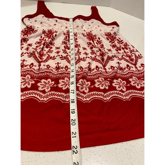 Faded Glory Ladies Tank Top Stretch White/Red Size L 12/14 - Picture 4 of 5